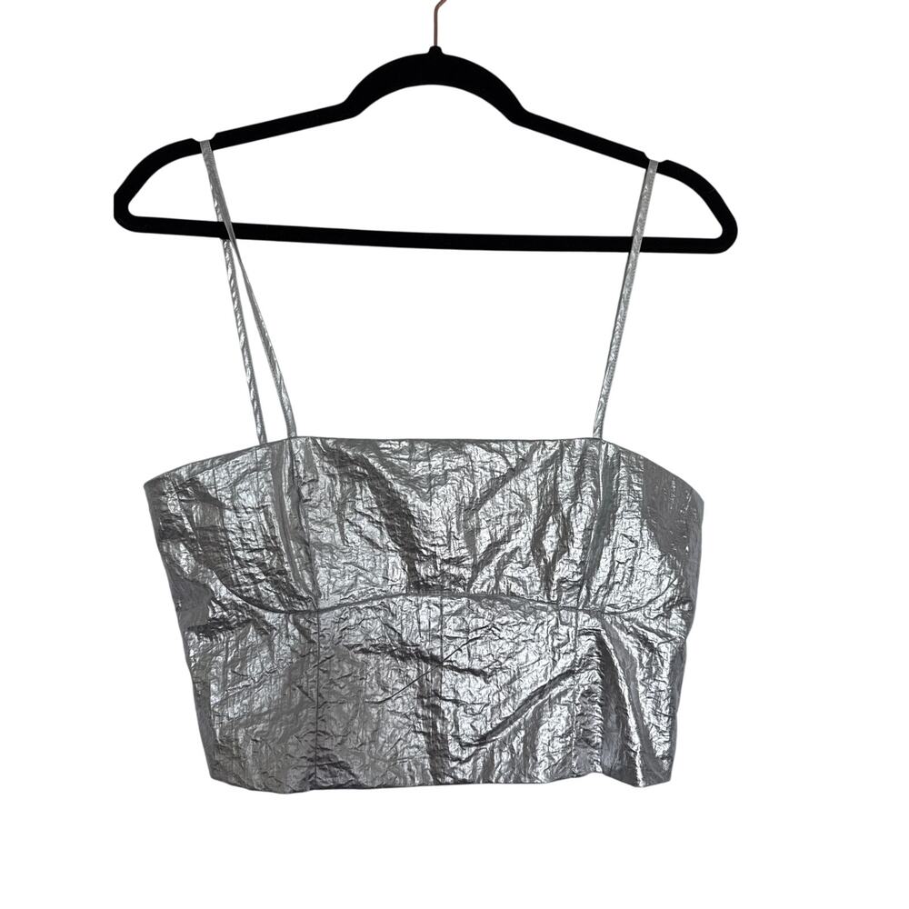 NWOT Zara Metallic Bustier Top, S